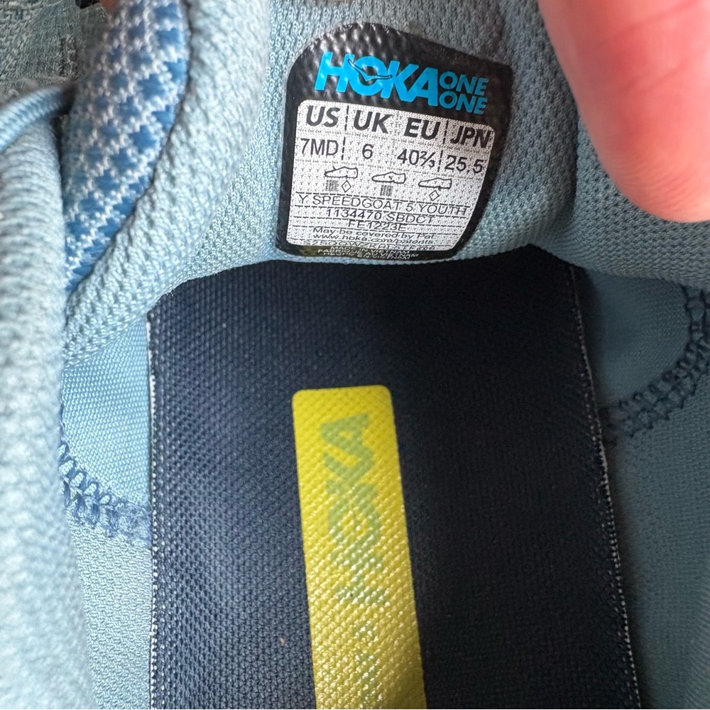 Hoka Men's Blue and Lime Green Running Sneakers - Picture 12 of 12